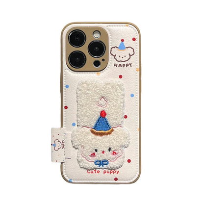 Cartoon Cute Towel Embroidered Dog Phone Case
