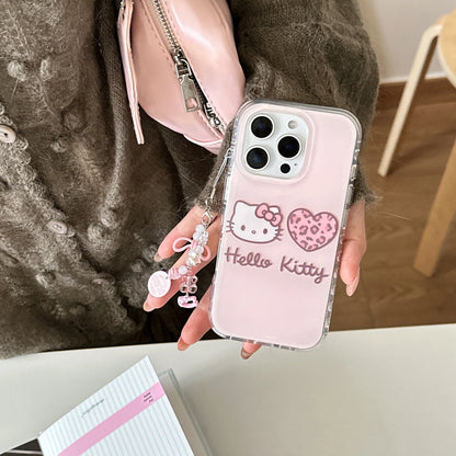 Cute IMD Pink Leopard Print Hello Kitty Phone Case For iphone For iPhone