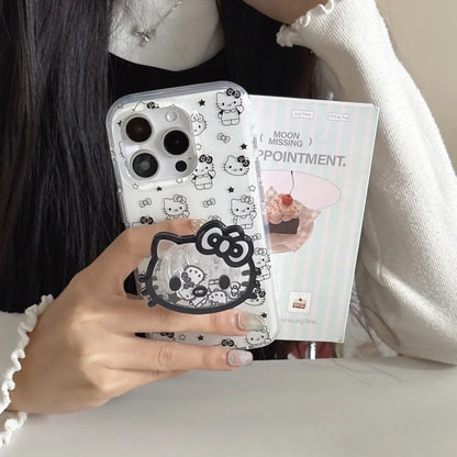 Cute Full Screen Cartoon Star Hello Kitty Cat Phone Case For iPhone