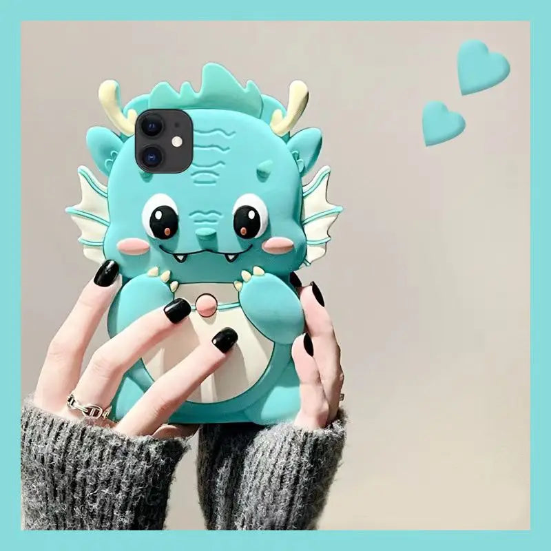 Kawaii 3D Cartoon Big Dinosaur Phone Case