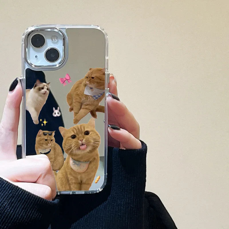 Cute Cat Soft Mirror Phone Case