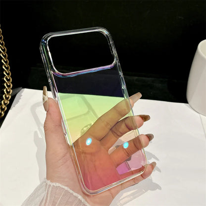 Luxury Laser Rainbow Gradient Clear Case For iPhone