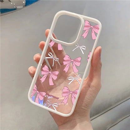 Pink Bowknot Clear Phone Case