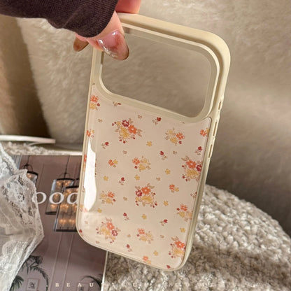 Korean Autumn Full Screen Flowers Drop Glue Phone Case For iPhone