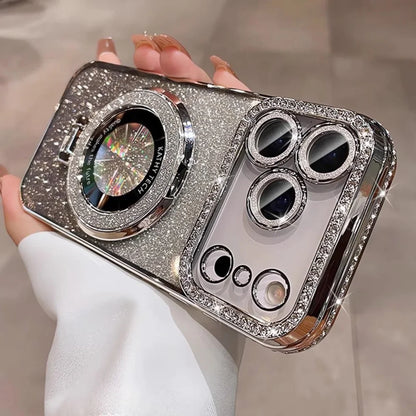 Luxury Plating Diamond Glitter Holder Stand Phone Case For iPhone