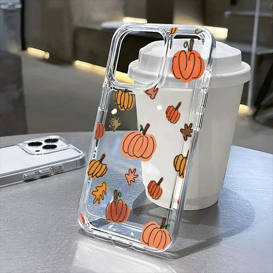Happy Halloween Pumpkin Clear Phone Case For iPhone