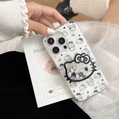 Cute Full Screen Cartoon Star Hello Kitty Cat Phone Case For iPhone