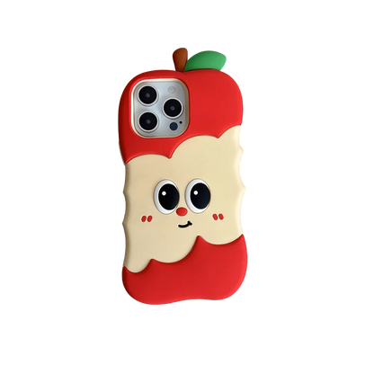 Funny 3D Cartoon Apple Designs Soft Silicone Phone Case