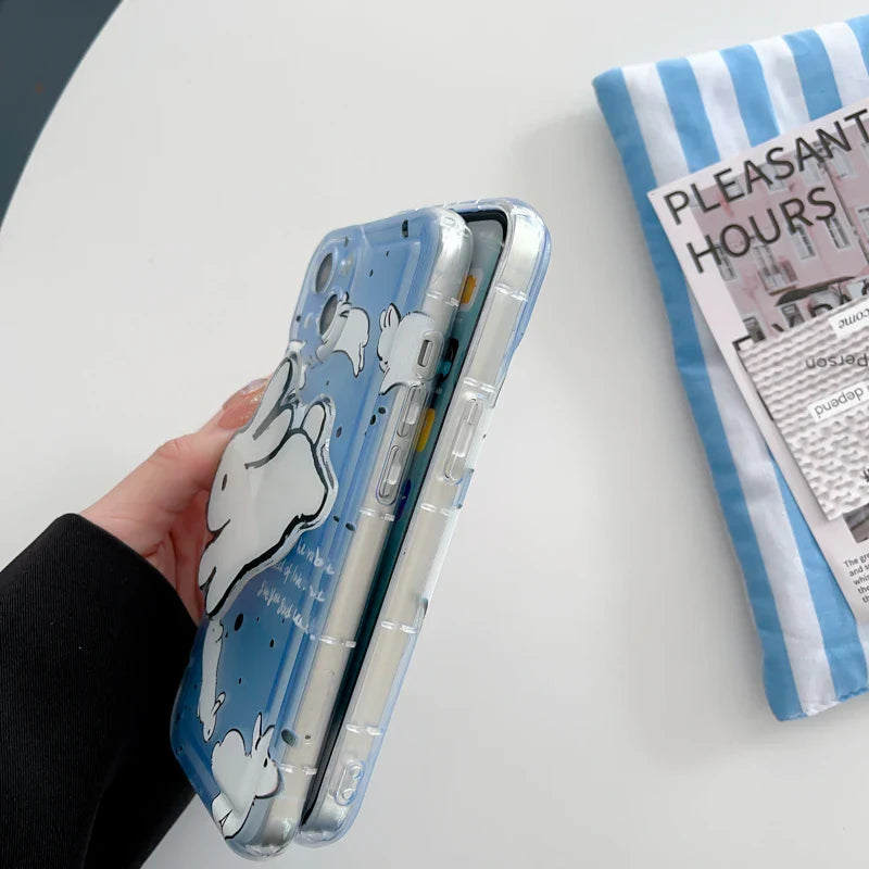 Run Rabbit Caroon Grip Tok Holder Soft Phone Case