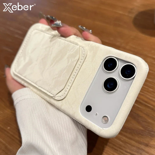 Luxury Velvet Fabric Slot Card Wallet Case For iPhone