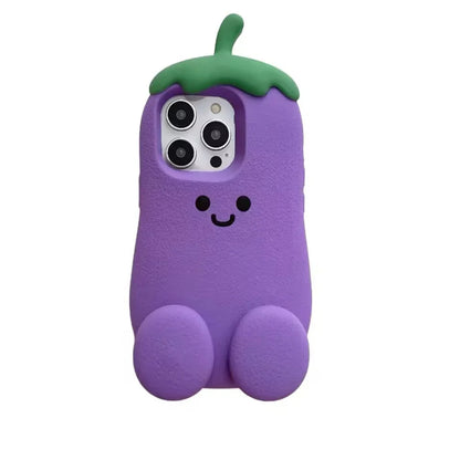 Funny 3D Cartoon Eggplant Phone Case