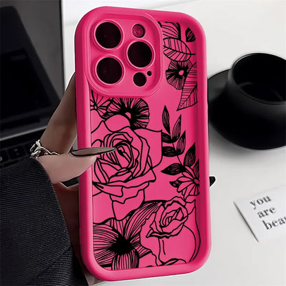 Black Flower Phone Case