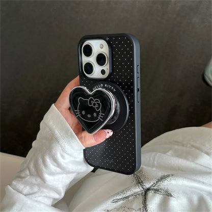 Simple Black Polka Dot Magnetic Phone Case For iPhone