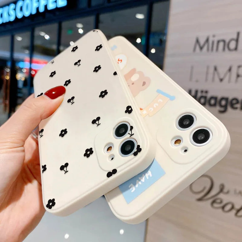 Black Flower Phone Case