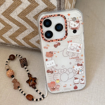 Double Layer White Background Leopard Print KT Is Suitable For iPhone