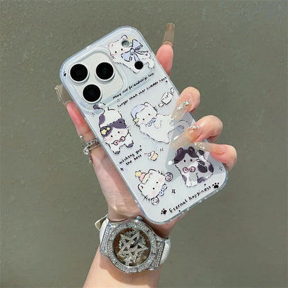 Korean Cute Cartoon Cat Phone Case For iPhone