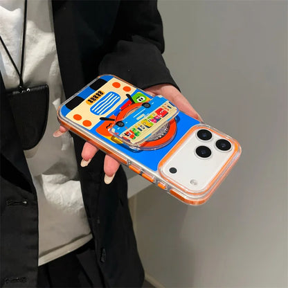 Kawaii Cartoon Carrot Bus Magnetic Phone Case For iPhone