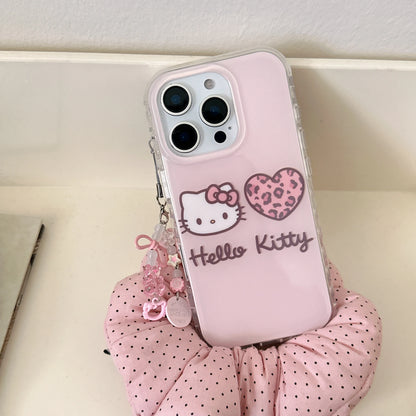 Cute IMD Pink Leopard Print Hello Kitty Phone Case For iphone For iPhone
