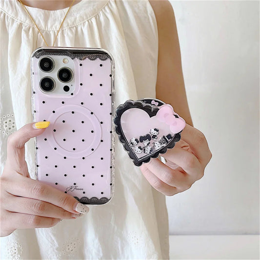 Korean Cute Polka Dot Magnetic Phone Case For iPhone