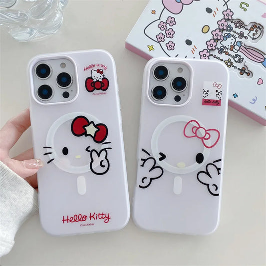 Kawaii Hello Kitty Magsafe Magnetic Phone Case For iPhone