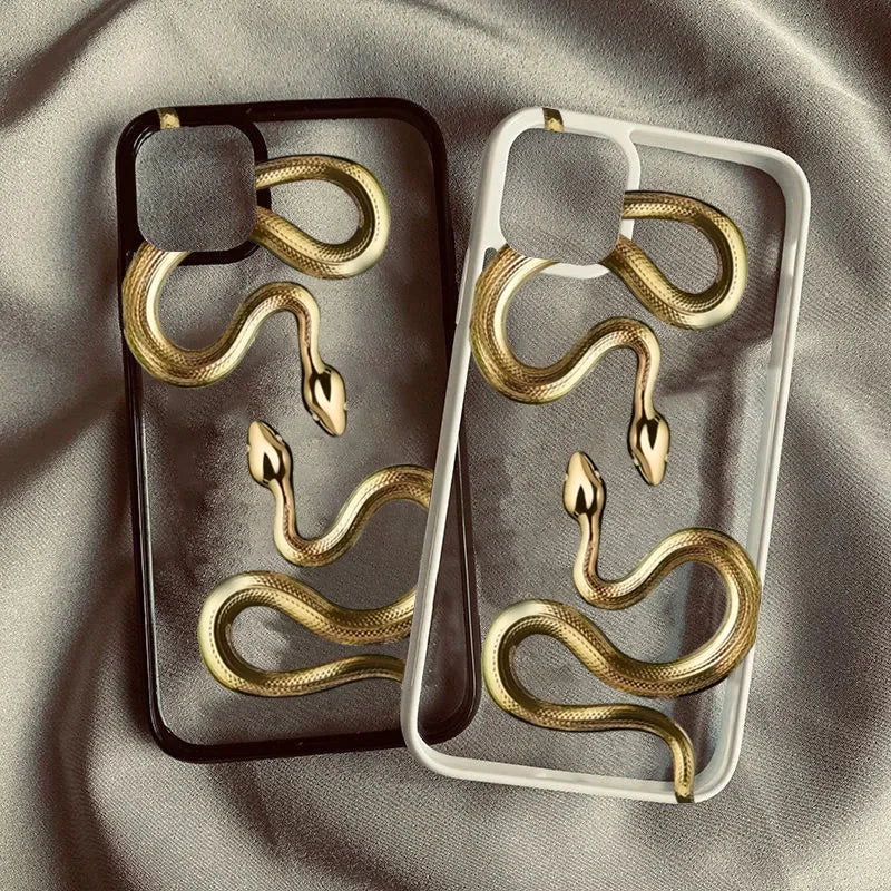 Luxury Black Gold Snake Phone Case