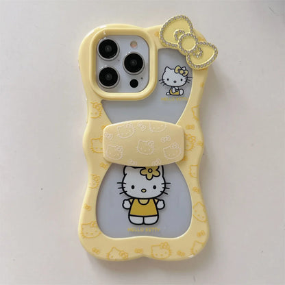 New Black Wind Bow Style Lace Kitty Cat Phone Case For iPhone
