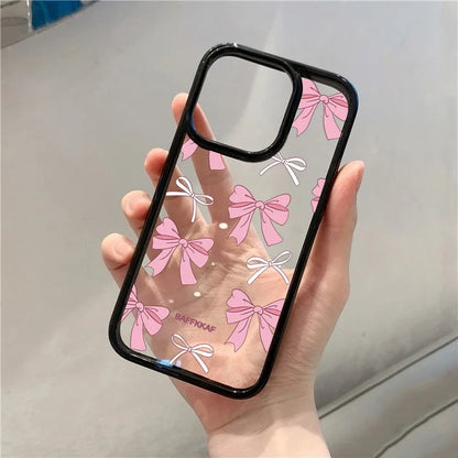 Pink Bowknot Clear Phone Case