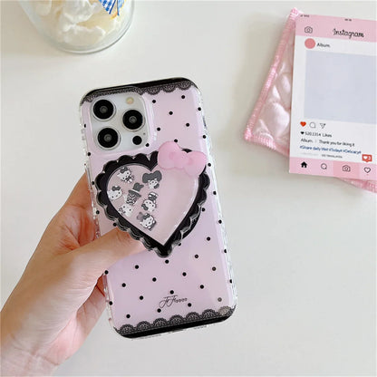 Korean Cute Polka Dot Magnetic Phone Case For iPhone