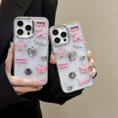 3D Love Heart Balloon Dog Phone Case