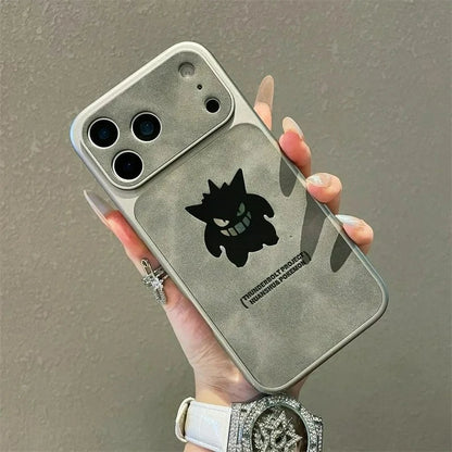 Anime Cartoon Ghost Gengar Laser Leather Texture Phone Case For iPhone