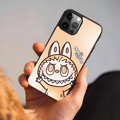 Cute Cartoon LABUBU Orange Phone Case Suitable For iPhone