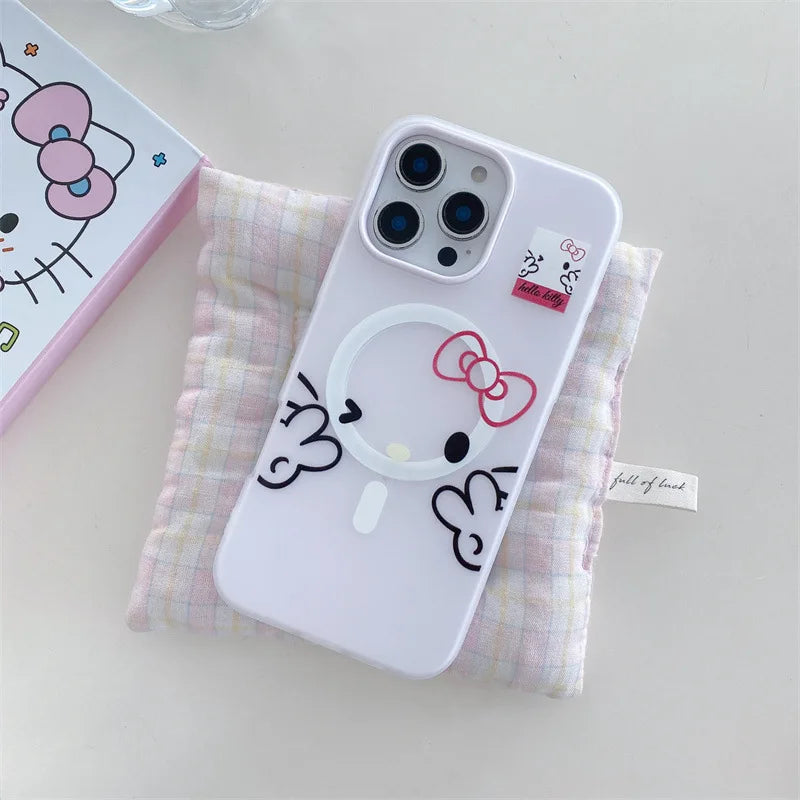 Kawaii Hello Kitty Magsafe Magnetic Phone Case For iPhone