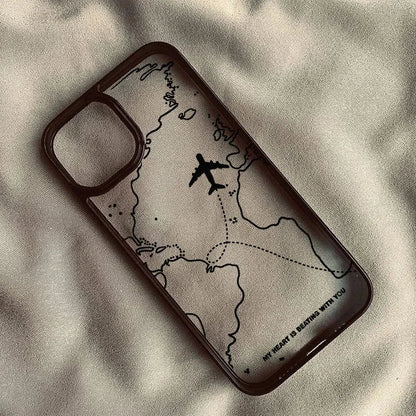 Travel-nspired Airplane Route Desian Phone Case