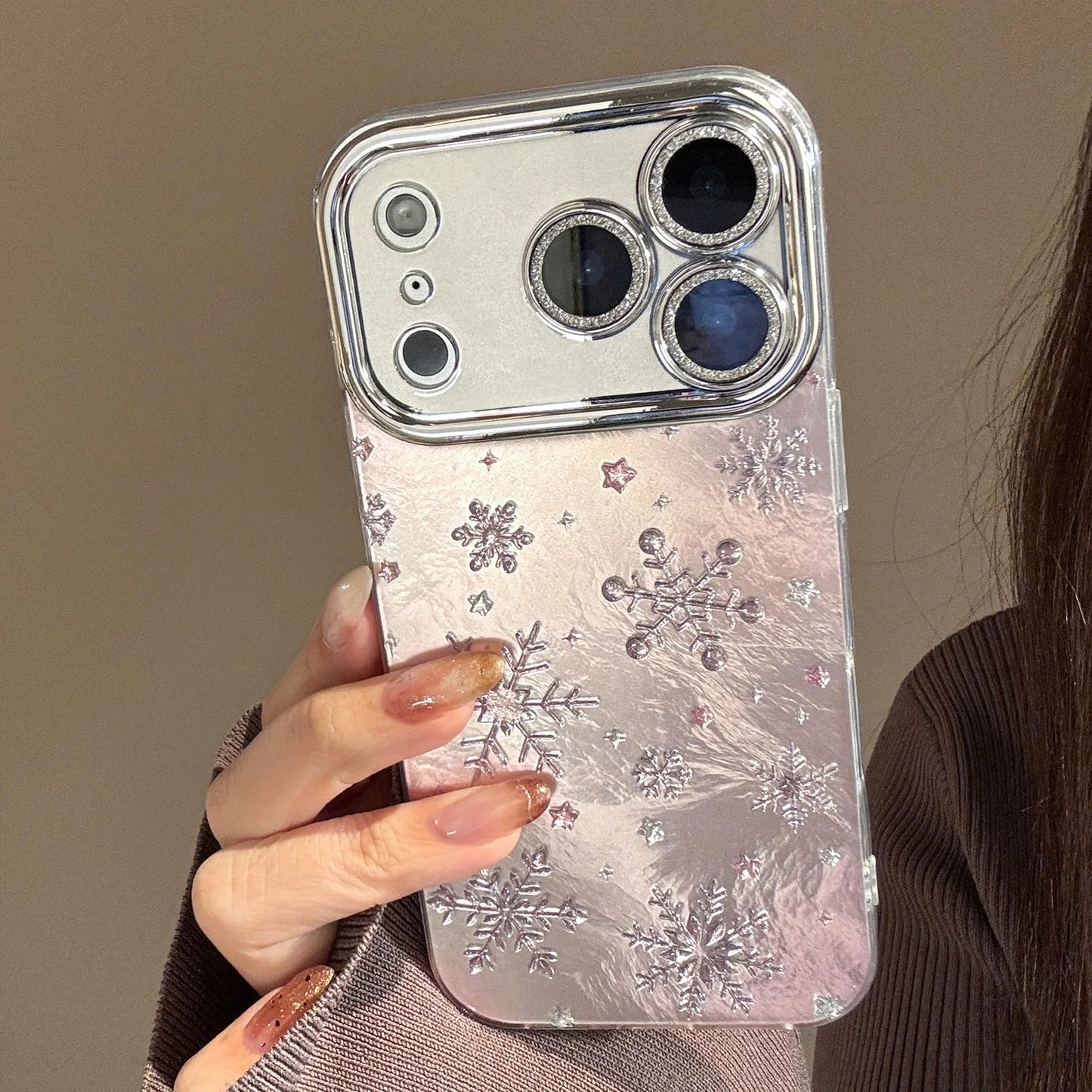 Korean Christmas Snowflakes Phone Case For iPhone