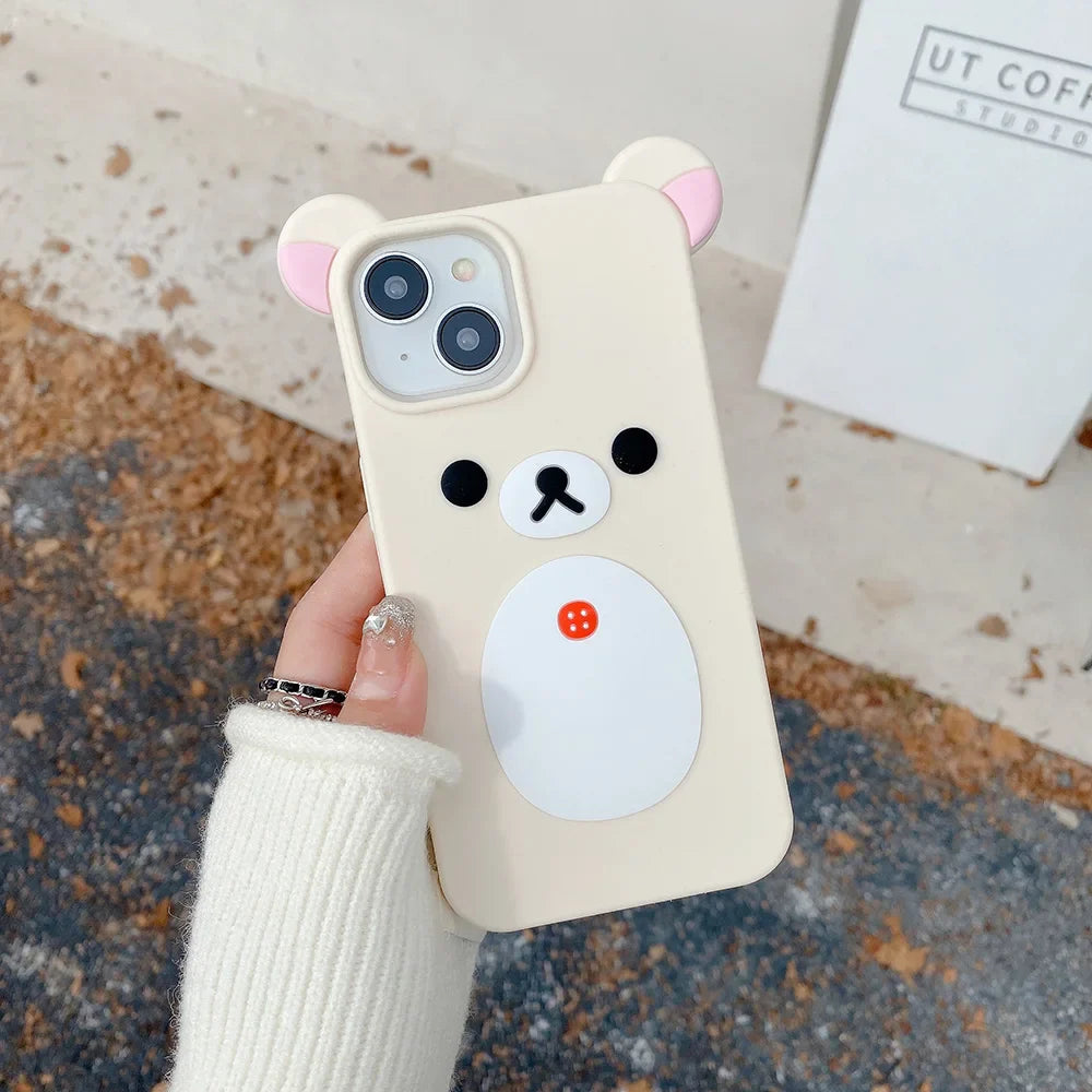 Fashion Cute Cartoon Rilakkuma Bear Soft Silicone Phone Case