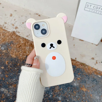 Fashion Cute Cartoon Rilakkuma Bear Soft Silicone Phone Case