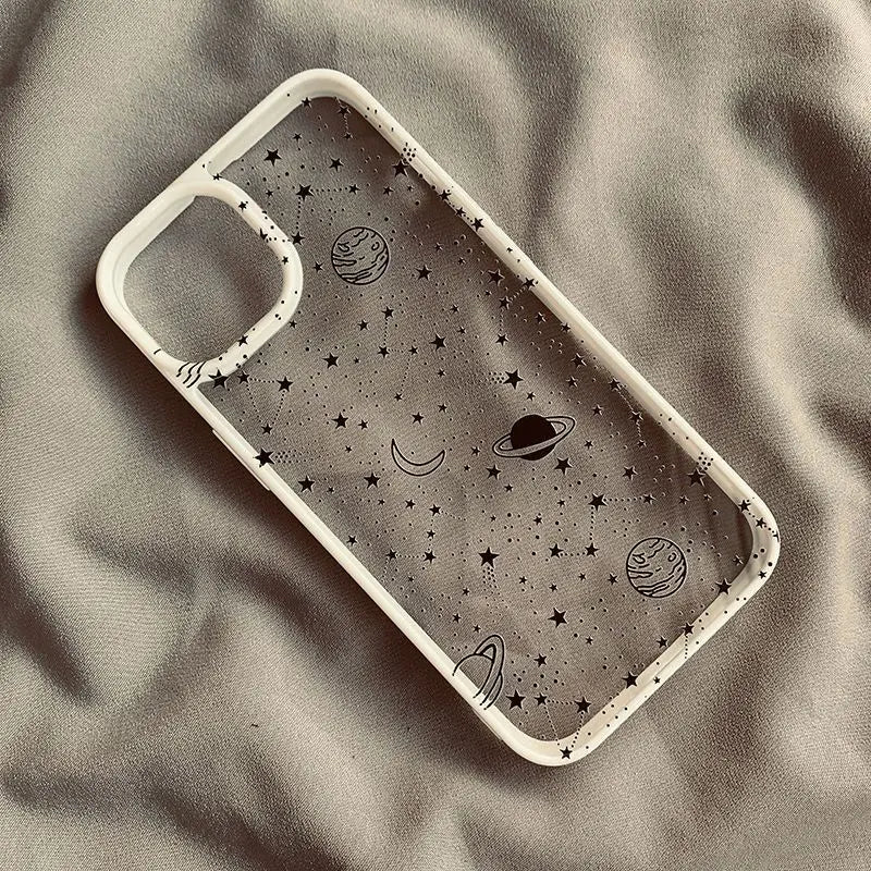 Universe Starry Sky Moon Clear Phone Case