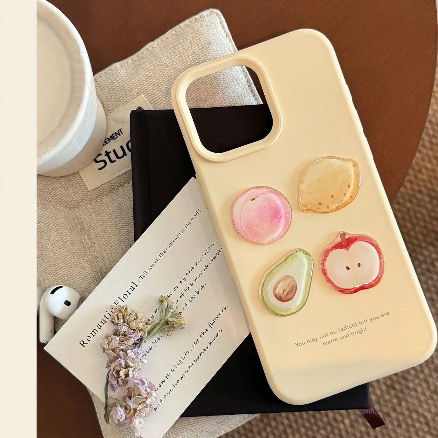 Korean 3D Fruit Graffiti Sticker Phone Case For iPhone