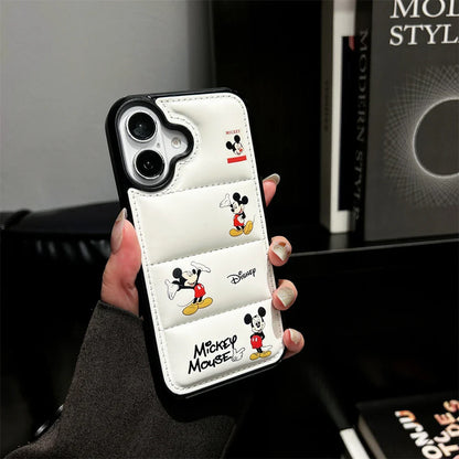 Luxury Down Jacket Bumper Silicone Cartoon Disney Mickey Phone Case