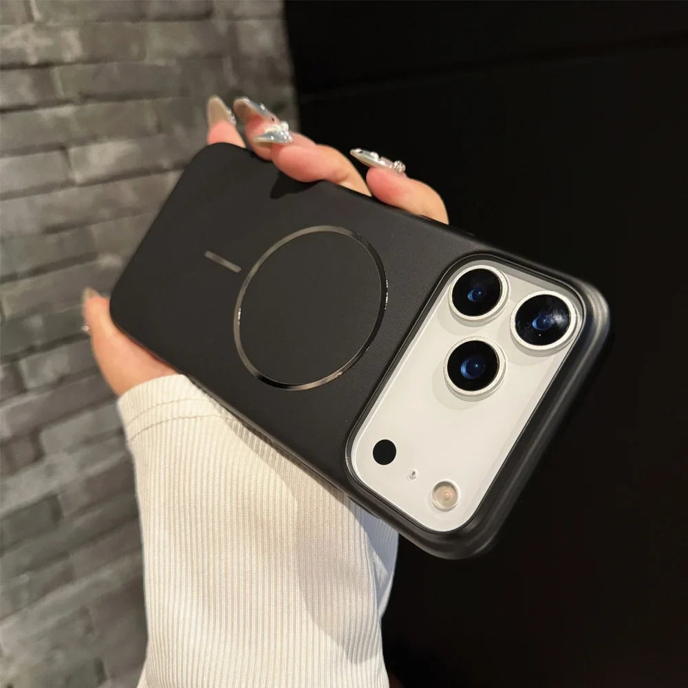 Ultra Thin Metallic Paint Magnetic Case For iPhone