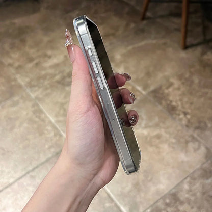 Dazzling Laser Star Pattern Magnetic Wireless Charging Clear Phone Case For iPhone