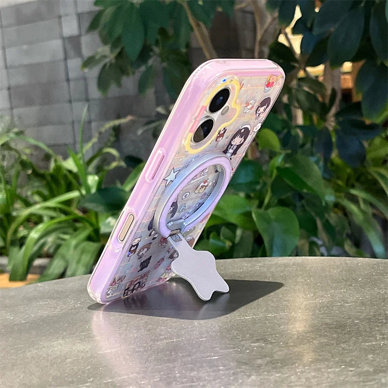 Japanese Cartoon Anime Girls Magnetic Phone Case For iPhone