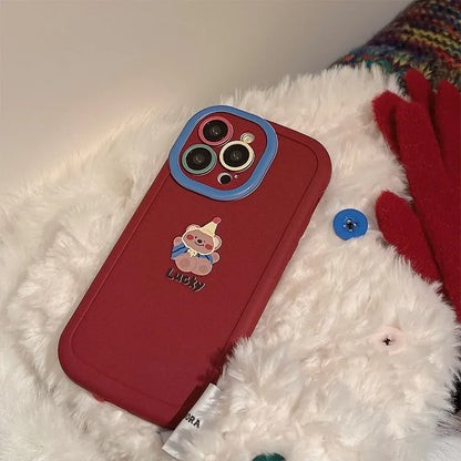 Cute Cartoon Bear Lanyard Phone Case For iPhone