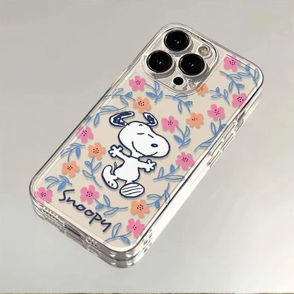 Black Flower Snoopy Cute Creative Phone Case