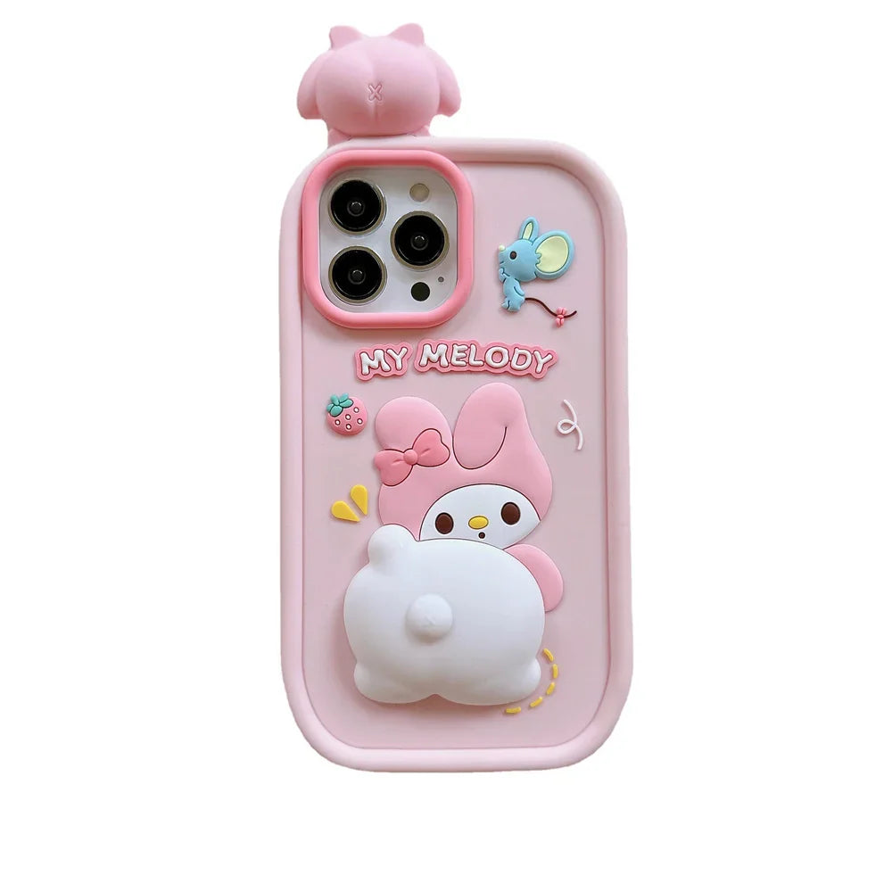 Melody 3D Cartoon Decompress Silicon Soft Phone Case