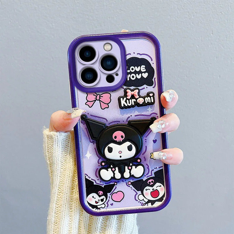 3D Cartoon Kuromi Phone Case For iPhone