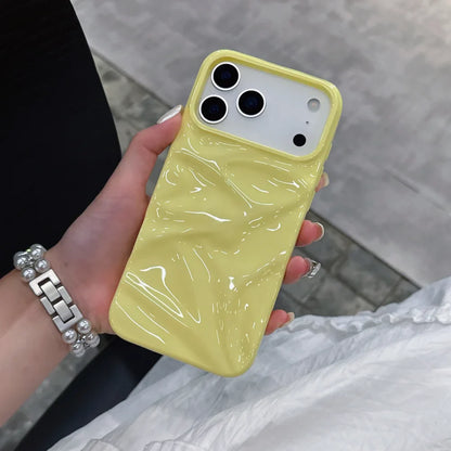 Candy Color Ripple Texture Glossy Phone Case For iPhone