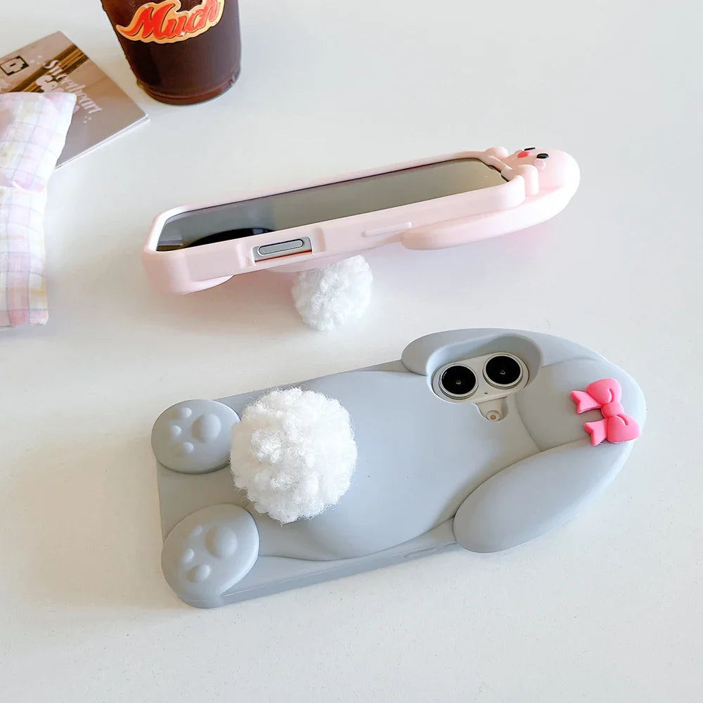 Cute Cartoon Hairball Tail Holder Benny Rabbit Phone Case