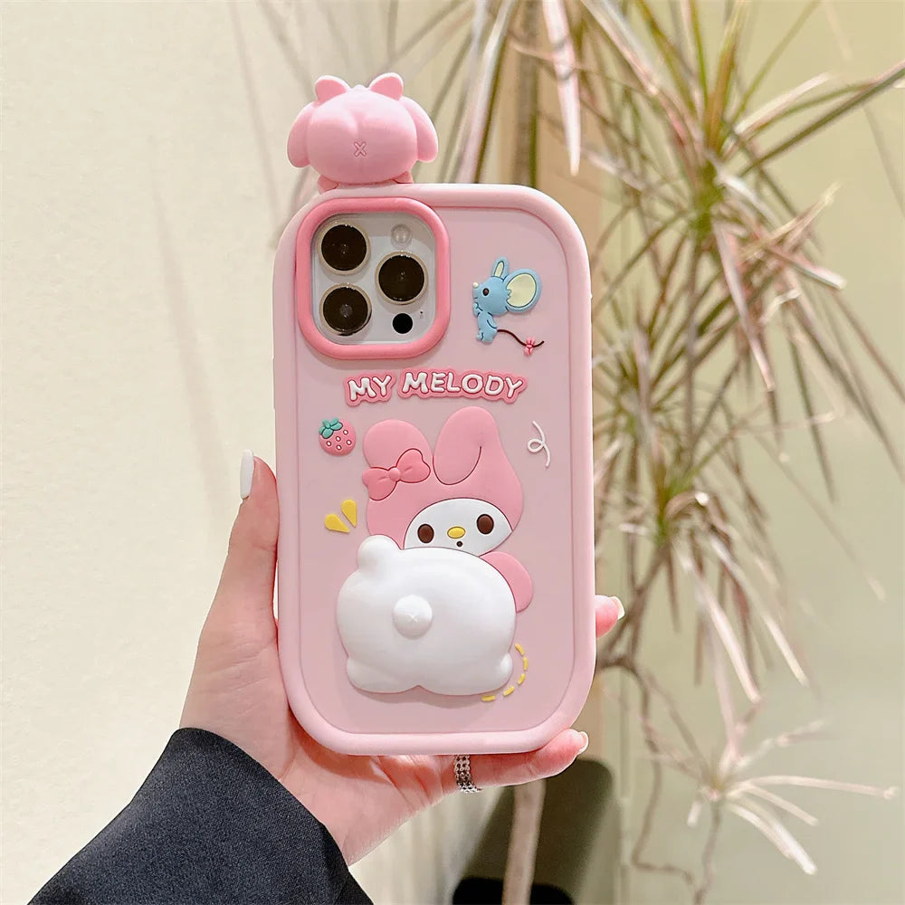 Melody 3D Cartoon Decompress Silicon Soft Phone Case