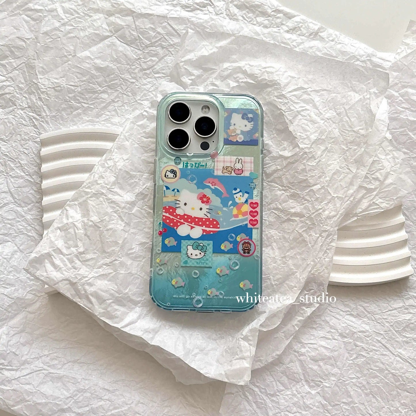 Y2k Girl Ins Summer Blue Oceans HelloKitty Cats Phone Case
